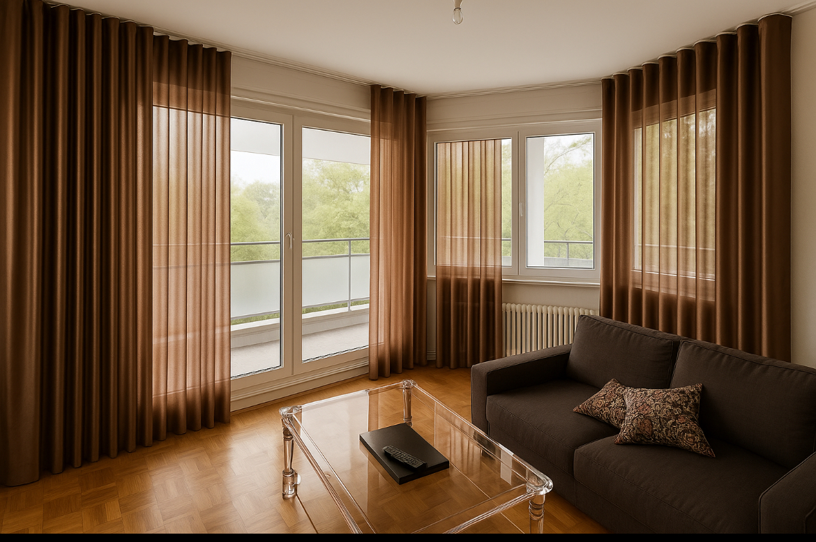 Rideaux WAVE cuivrés sur mesure