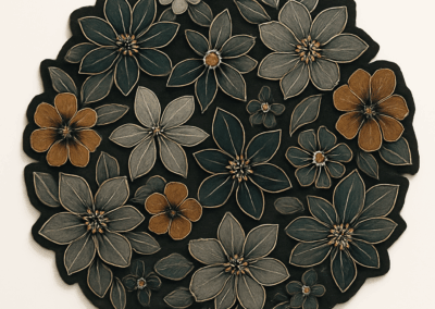 Tapis floral découpé sur mesure – Design organique inspiré des fleurs
